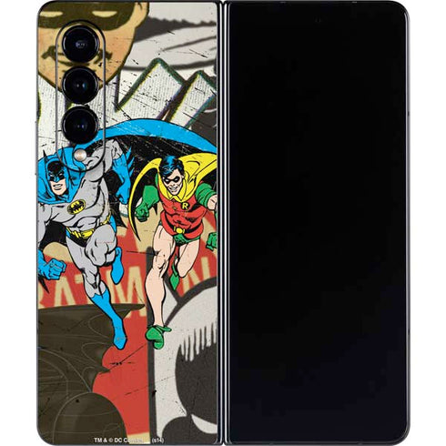 DC Comics Batman and Robin Vintage Action Pose Galaxy Z Fold4 5G Skin